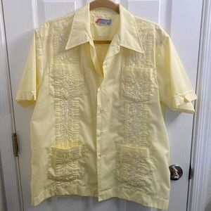 Men’s Vintage Romani Button up top with white embroidery size L - sexy!